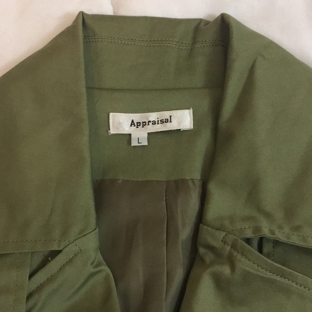 Unique Olive Buttoned Dress-Jacket - image 6